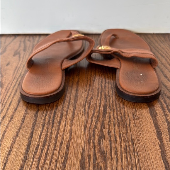 Tory Burch Brown Leather Sandals, Sz 9 - Picture 6 of 12